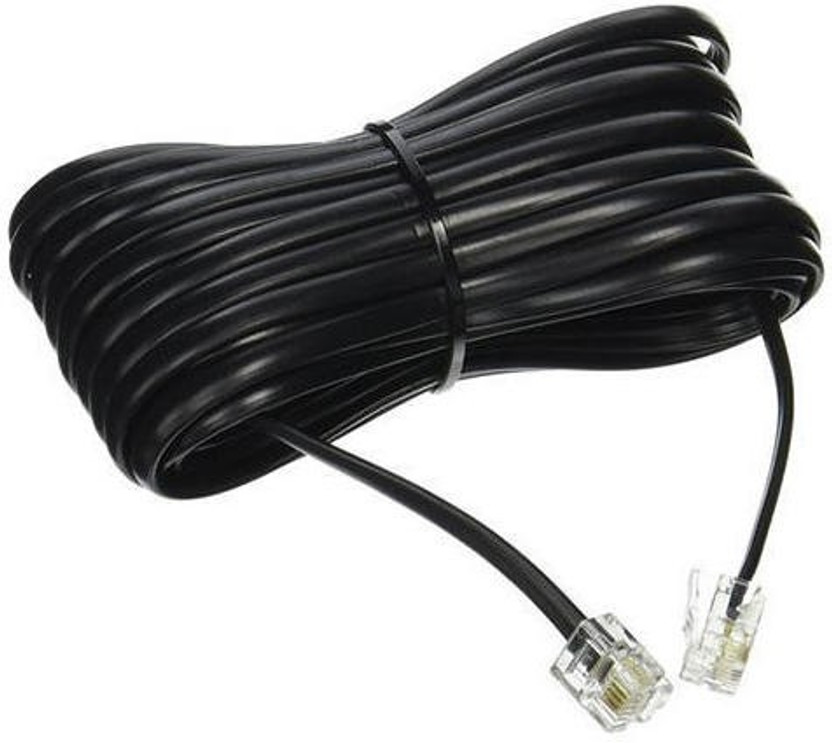 RIVER FOX Power Cord 15 m BLACK TELEPHONE CABEL(Compatible with CODED LANDLINE PHONE, Black, Zet Black, One Cable, 3 Pin Male To Multi-Pin)