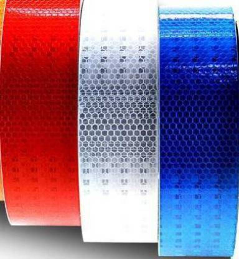 KRISHZONE REFLECTIVE TAPE 2" *5 MTR * 3 COLOUR (PACK OF 3) (RWB) 50.8