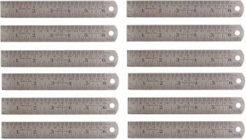 Flipkart.com | Sai 33 Quality 15cm Steel Scale (Pack 12) Ruler (Set of ...
