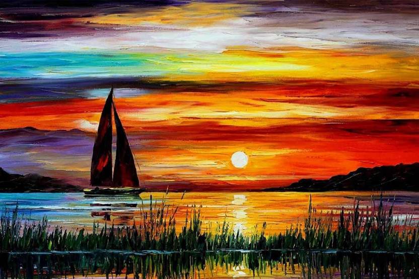 Abstract Painting Print Waterproof Canvas Poster (24 inch X 36 inch) vas23813 Canvas Art