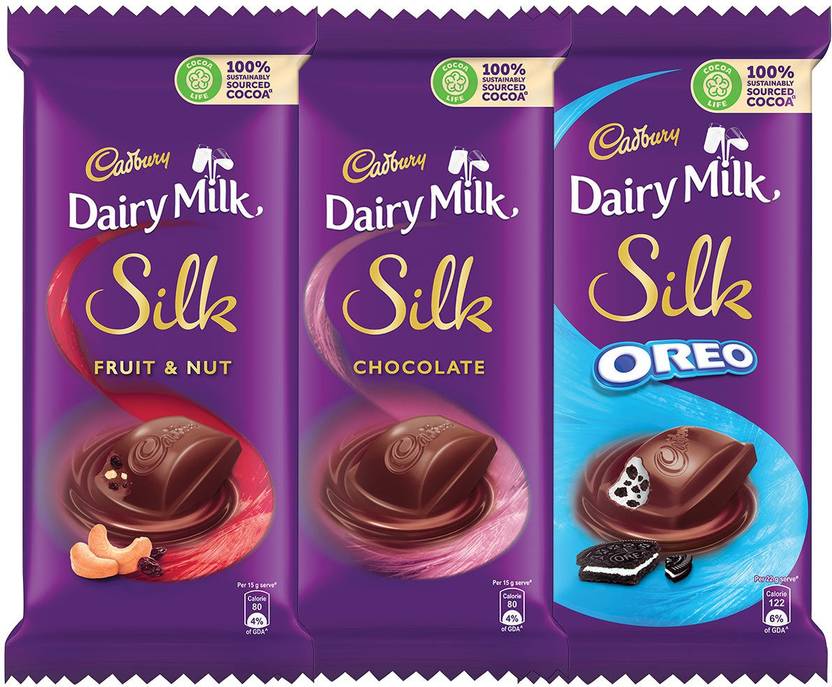 Cadbury Dairy Milk Silk Large Chocolates Combo, (2XSilk Plain 150g