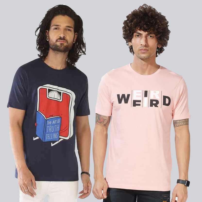 PHAUKAT Graphic Print Men Round Neck