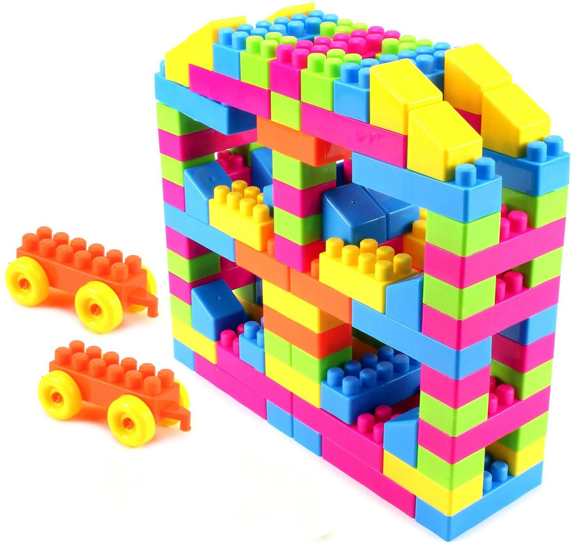 Willyard 100+pieces (92 Pieces +8 Tyres)Toys For Kids Skill Development,Hand Eye cordination, Non-Toxic | Brain Building |Creative |Learning toy/toys Improve Logical Thinking And Cognitive Skills Of KidsPuzzle Game Fun Plastic Colorful Pattern House Indoor Outdoor Fun Game(Multicolor)