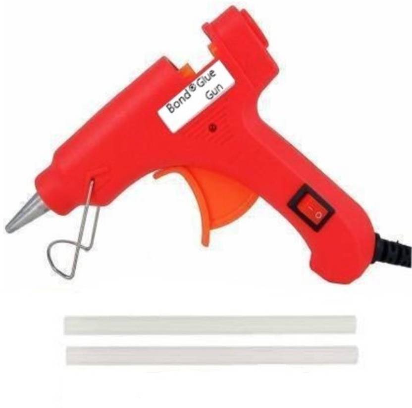 Bond 20W MINI HOTMELT GLUE GUN Red WITH 2 TRANSPARENT GLUE STICK 7MM