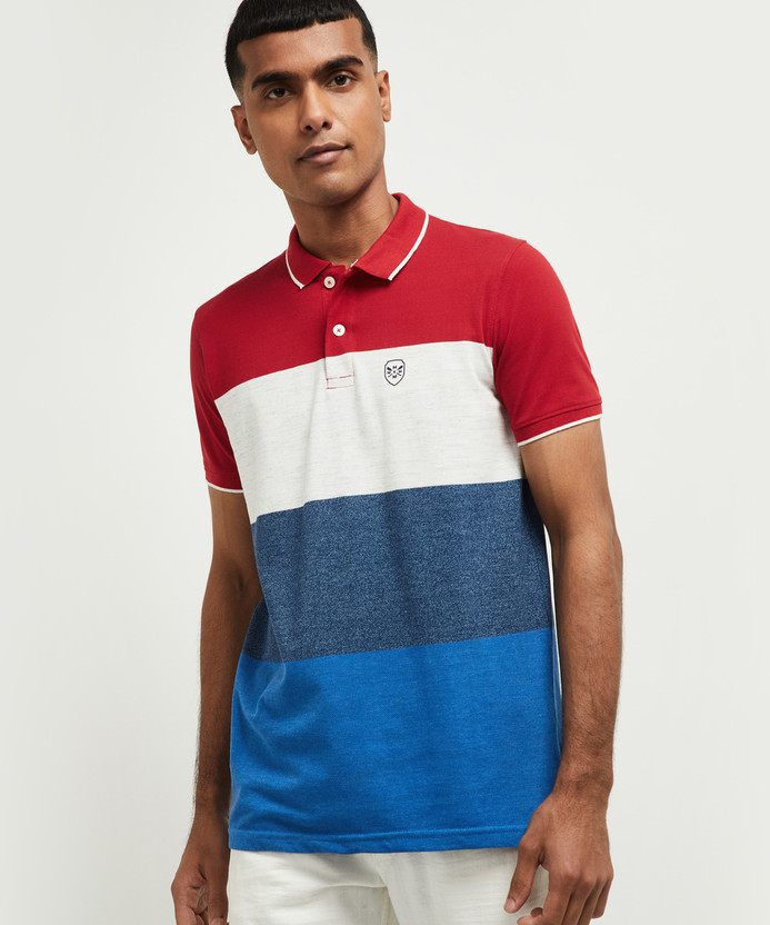 red and white striped polo t shirt