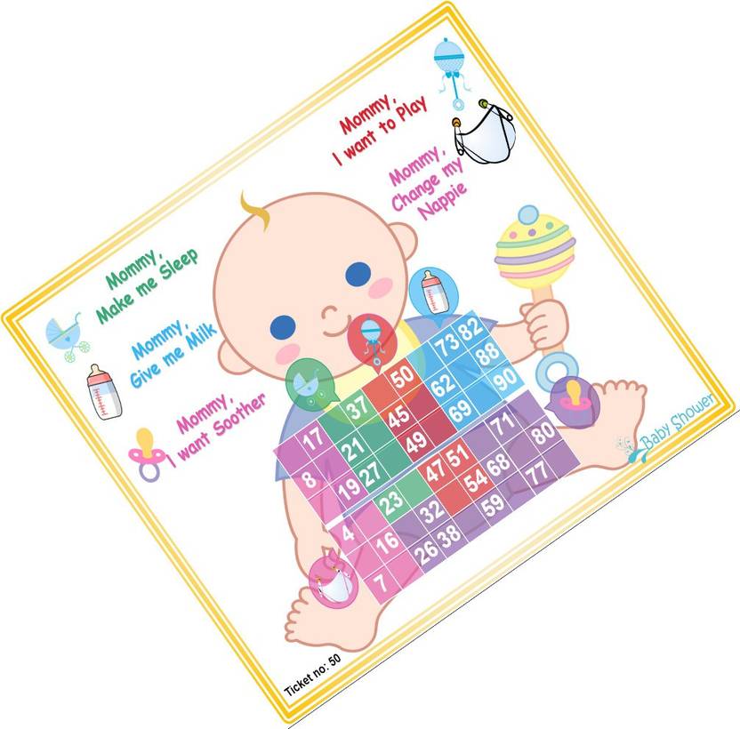 Tambola Tickets Baby Shower Theme Tambola Housie Tickets (30 Cards