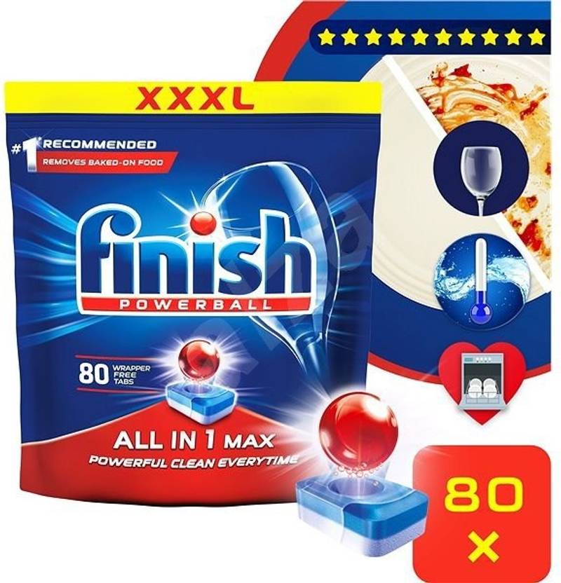 Finish Powerball All in 1 Max Dishwashing POD 80 Tablets (1.28kg