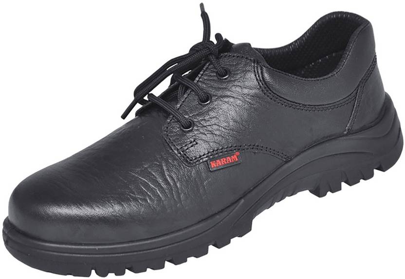 Karam FS05BL ISI Marked Black Leather Safety Shoes DGMS Approved Steel