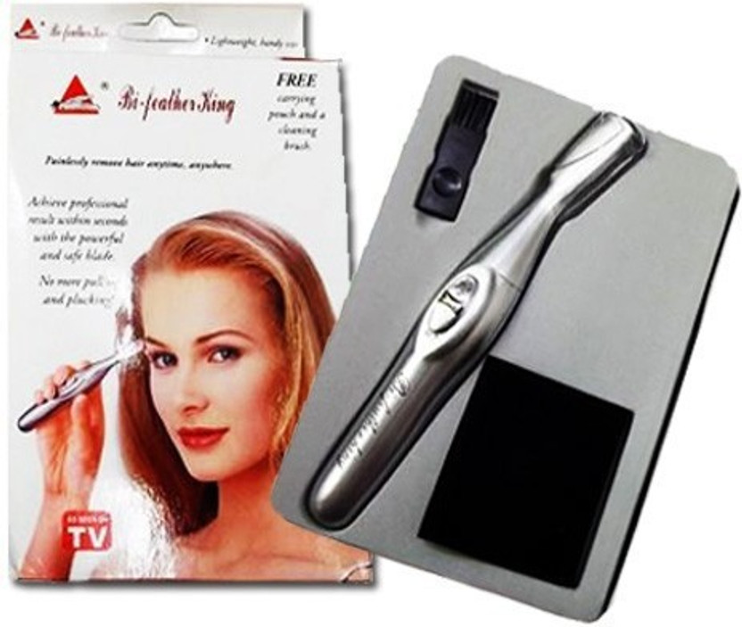 Bi-Feather Smooth Hair Remover Trimmer 45 min  Runtime 4 Length Settings(Silver)