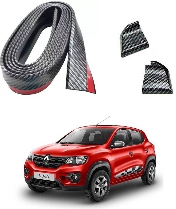 Qiisx Carbon Finish Trimmable Car Lip Spoiler For Renault Kwid Car