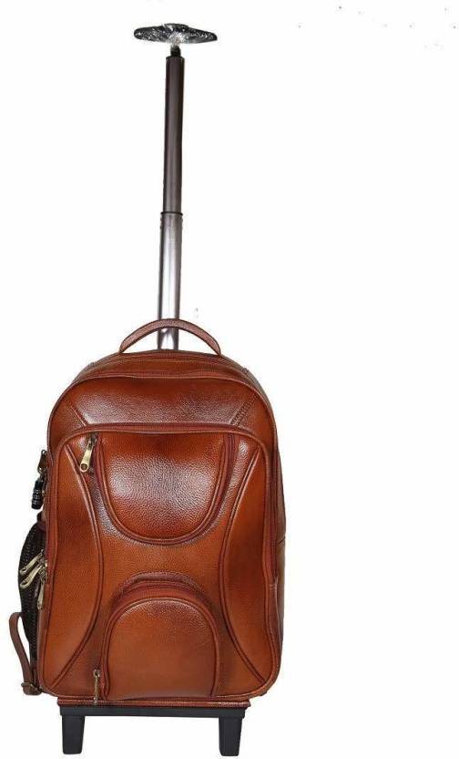 Meerdere Tussendoortje Ongepast Leather Villa Leather 18 Inch Length Laptop Trolley Backpack Bag with 15.6  Laptop Compartment, Tan 22 L Trolley Laptop Backpack Tan - Price in India |  Flipkart.com