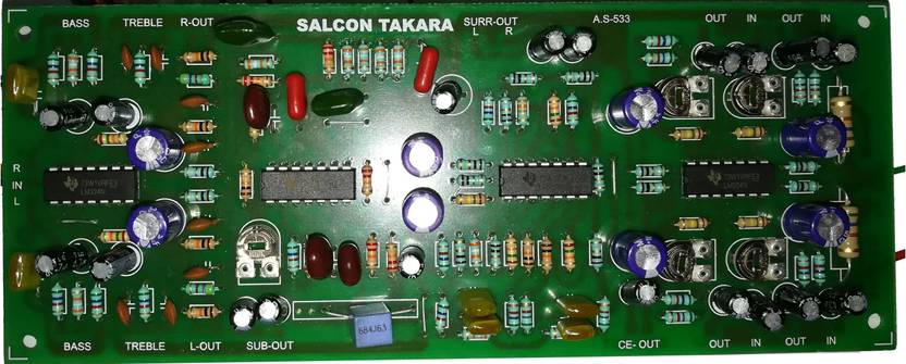 Salcon Electronics Hi-Fi 5.1 Prologic Decoder PreAmp Kit Bass trable