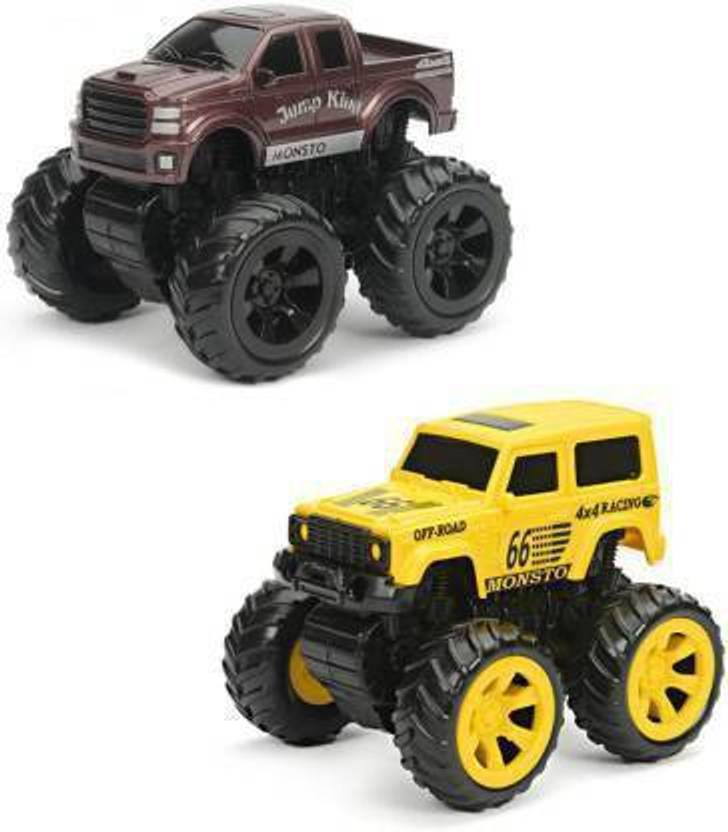 Toywua Combo Pack of 2 Mini Friction Powered Unbreakable Cars for Kids