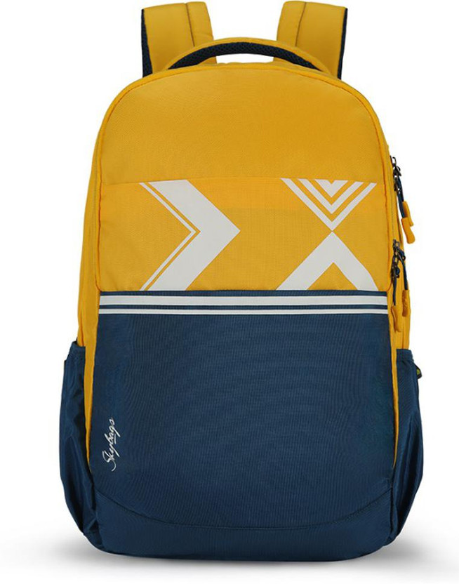 Skybags blue and yellow backpack clearance