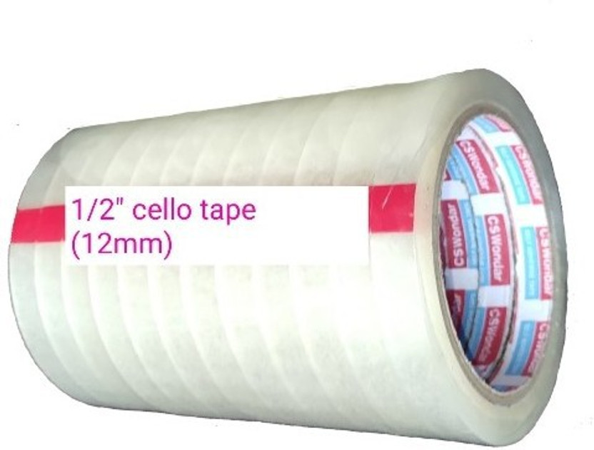 CS Wondar Single sided Manual handled Cello Tape (Manual)(Set of 12, Transparent)