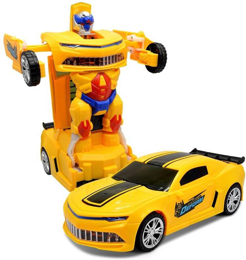 MeToy Robot Car Toy, Bump & Go Action 2 in 1 Deform Robot Car for Kids