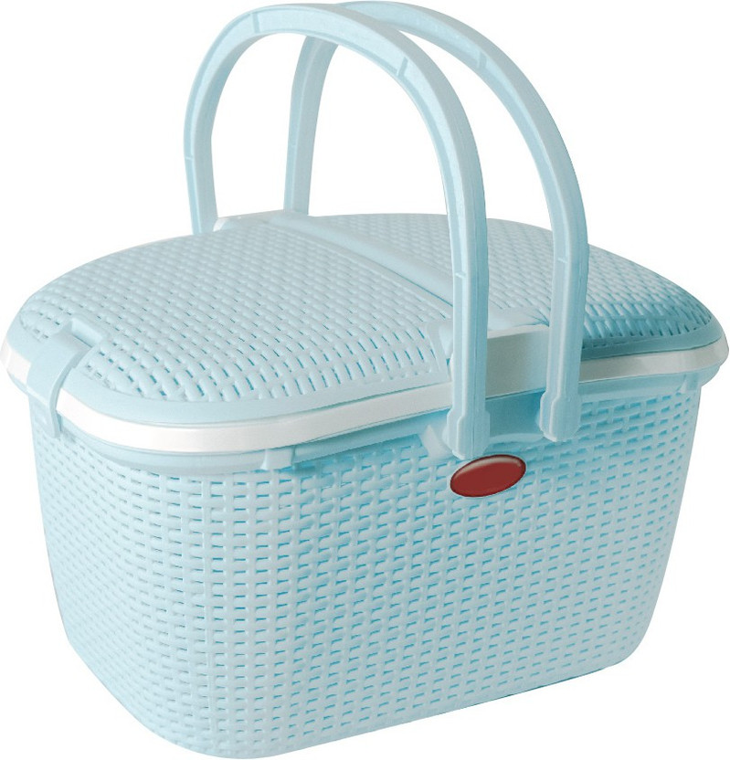 GALOOF Plastic Multi Utility Picnic Basket/Cloth Storage/Shopping Basket/Toy Storage Storage Basket(Pack of 1)