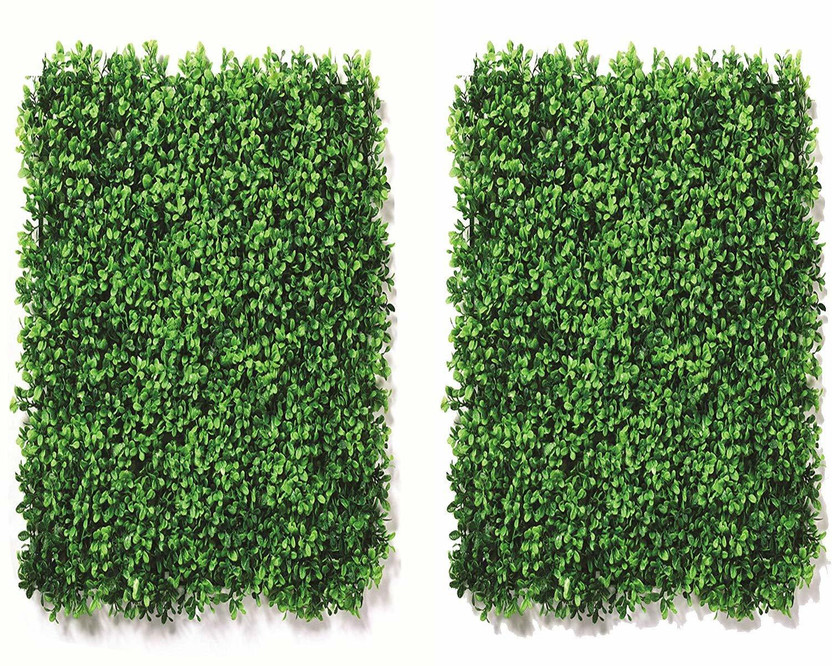 VIMIBELLS VIMIBELLS (Pack of 2) Artificial Small Leaves Vertical Wall Grass Tiles, Wall grass panels, Grass mat for wall décor, Garden Decor, Home Decor (Pack of 2) (40 x 60 cm Each) Artificial Plant(60 cm, Green) - Flipkart Deal