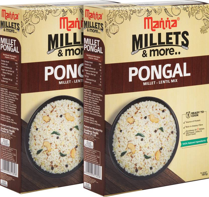 Manna Instant Millet breakfast Ready to Cook Pongal 6 Servings. 100