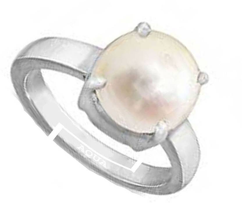 AQUAGEMS Adjustable Men Ring Certified Pearl (Moti) 3.25 ...