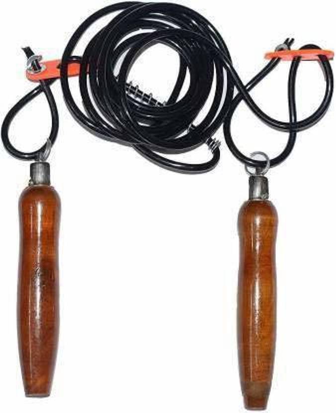 K Sports Adjustable Wodden Handle Skipping Rope For Men and Women