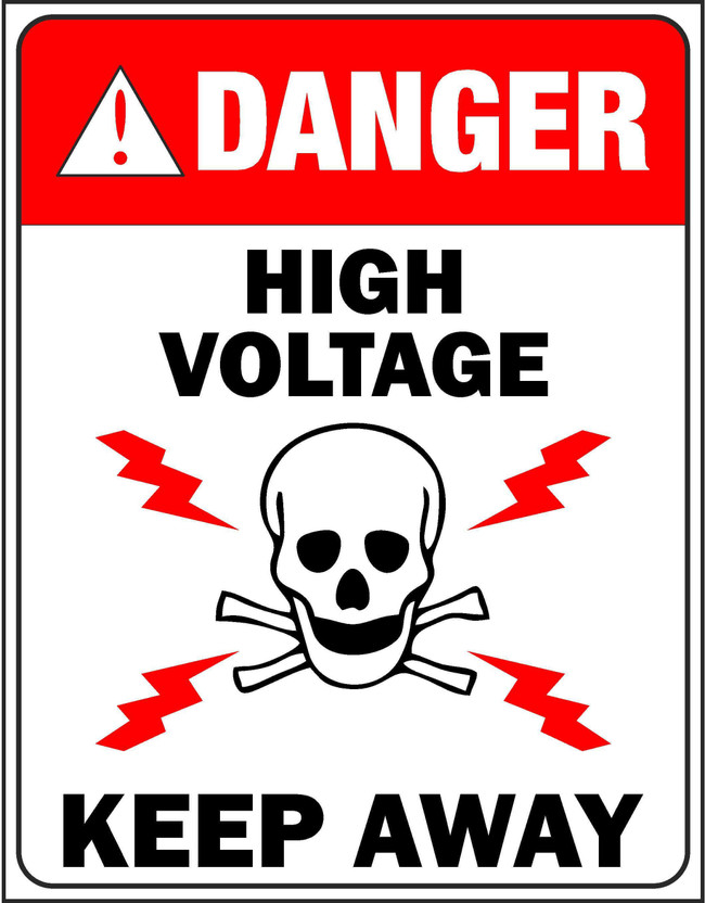 KARTMEN Danger High Voltage Emergency Sign