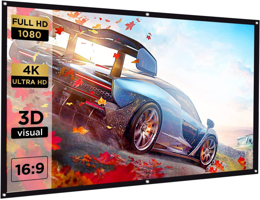 RANWAR 3D Supported 6 feet (W) x 4 feet (H) - 84" Inch Diagonal View Projector Screen 4:03 Aspect Ratio Foldable Projector Screen (Width 185 cm x 123 cm Height)