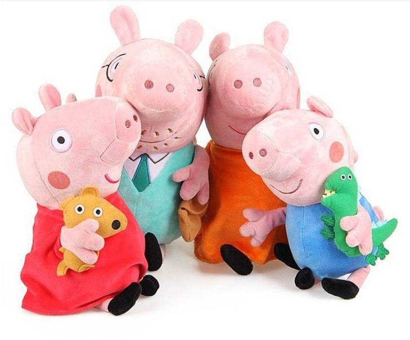 SCOOBA peppa pig family plush soft toy set of 4 30cm 30 cm peppa