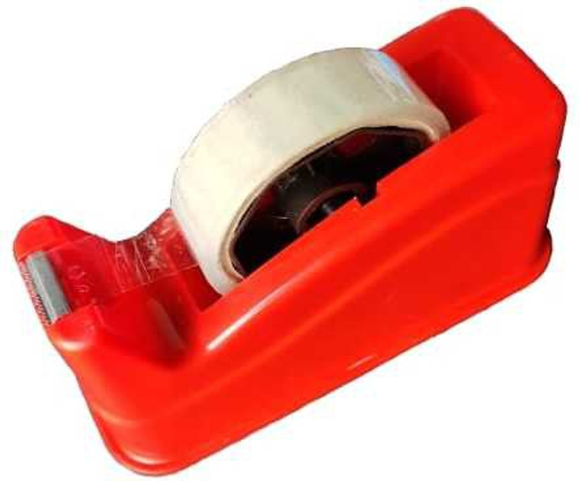 CS Wondar single sided Deasktop Tape dispenser , cello tape (Manual)(Set of 1, Red, Clear)