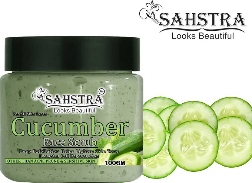SAHSTRA Cucumber Face Scrub for Toning, Antiageing and Softening of