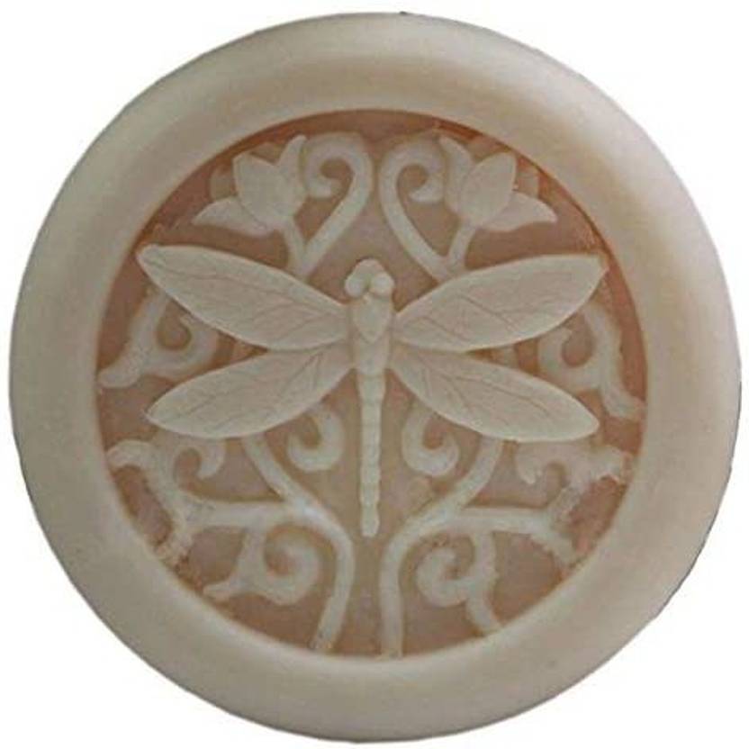 Grainrain Round Dragonfly Silicone Soap Molds Soap Molds for Soap Making Silicon Molds for Soaps