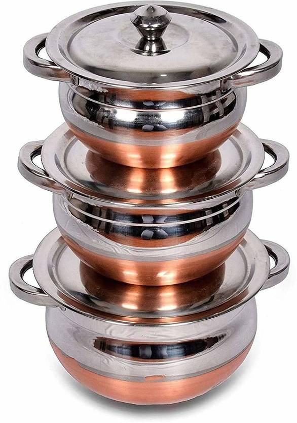 Nirvika steel bowl set 3 pcs export quality premium design luxurious