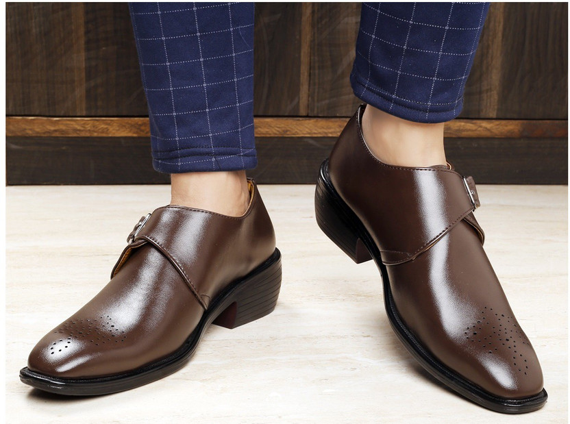 men's casual monk strap shoes
