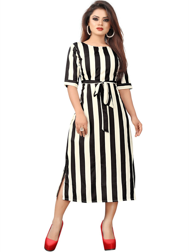 black and white fitted dress