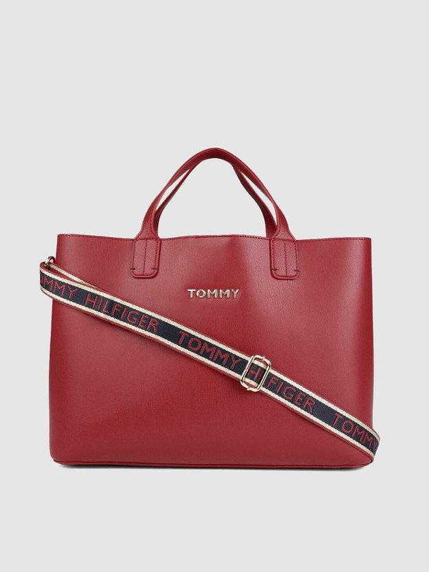 Tommy hilfiger red handbag clearance