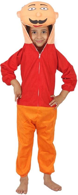 Madhulika Animation cartoon motu patlu's character Motu fancy dress costume  for School Annual function/Theme Parties/Fancy Dress Competition/Stage  Shows for Kids (4-6 years) Shoulder to Bottom Length 36 inch. Kids Costume  Wear Price