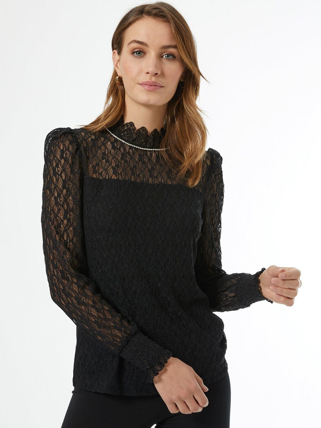 dorothy perkins black lace top