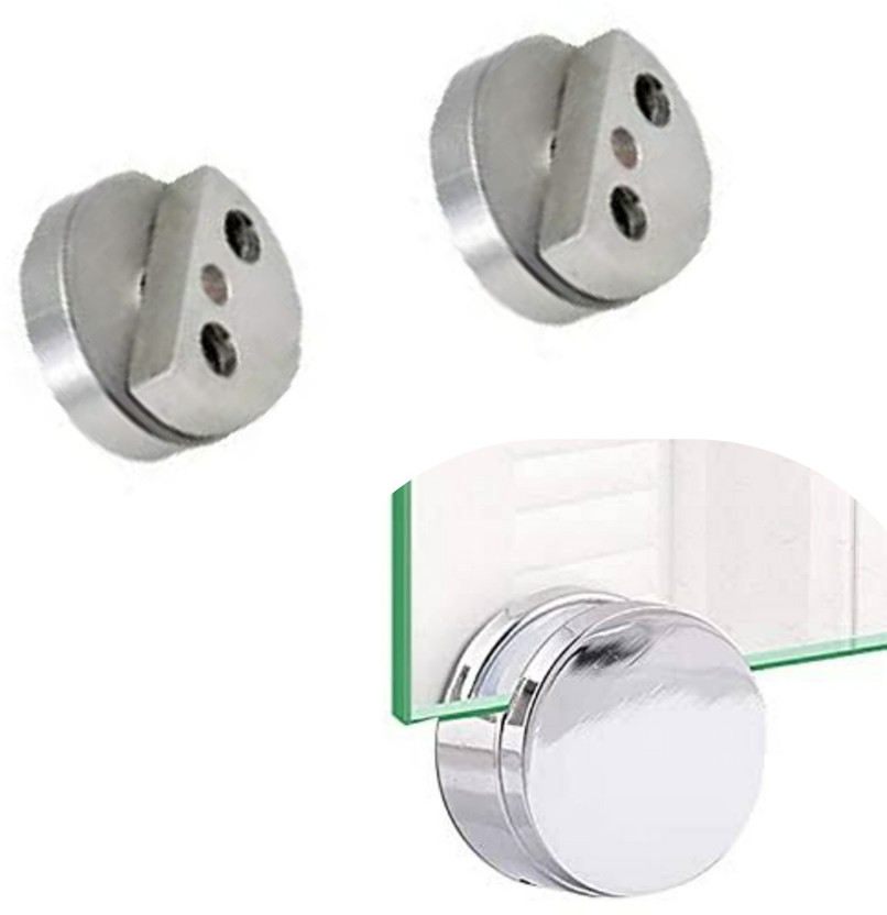 max deals 6mm Half Round Mirror/Glass Holder Bracket Silver Pack of 24 Pcs 6 mm Shelf Bracket(Stainless Steel)