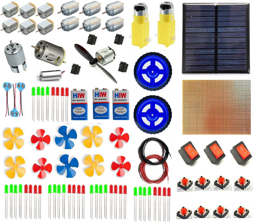EBRAND ONE 18 model DC Motor, coreless drone motor, gear motor Propeller, Switch, and many more for DIY Science hobby kit Electronic Components Electronic Hobby Kit pack of 96 Motor Control Electronic Hobby Kit