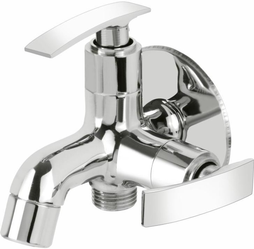 Airline Angle Cock Brass Metal With Chrome Platting Angle Cock for Bathroom/Kitchen (Silver) Angle Cock Faucet(Wall Mount Installation Type)