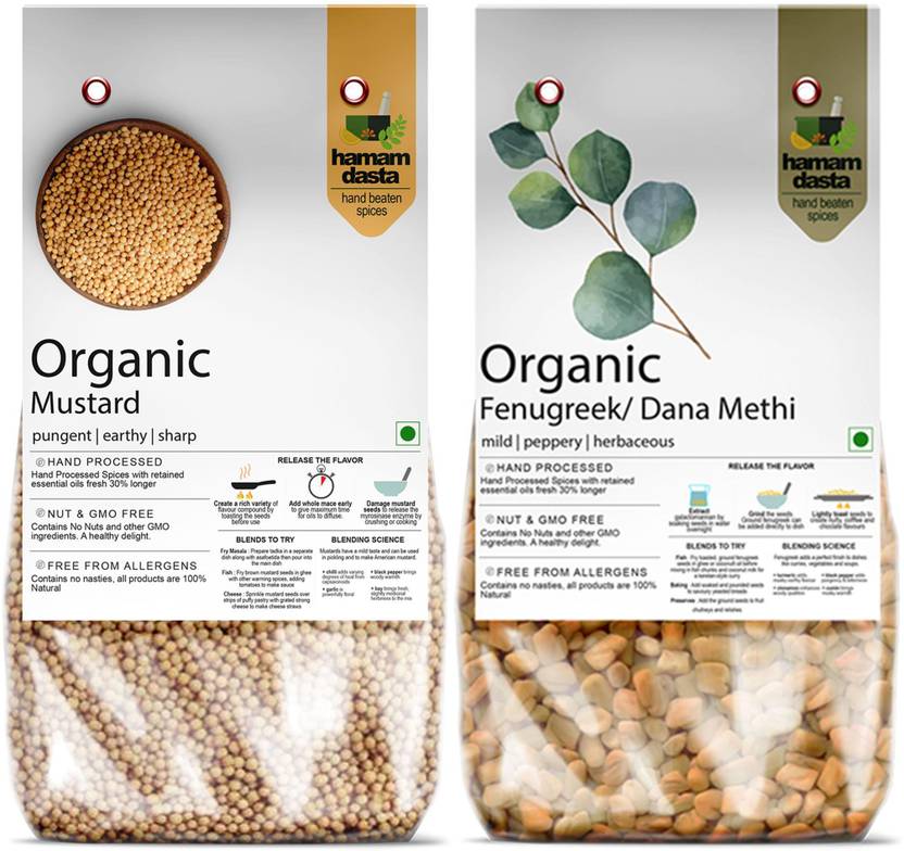 HamamDasta Yellow Mustard Seeds Peeli Pili Sarso 200gm Fenugreek Seeds