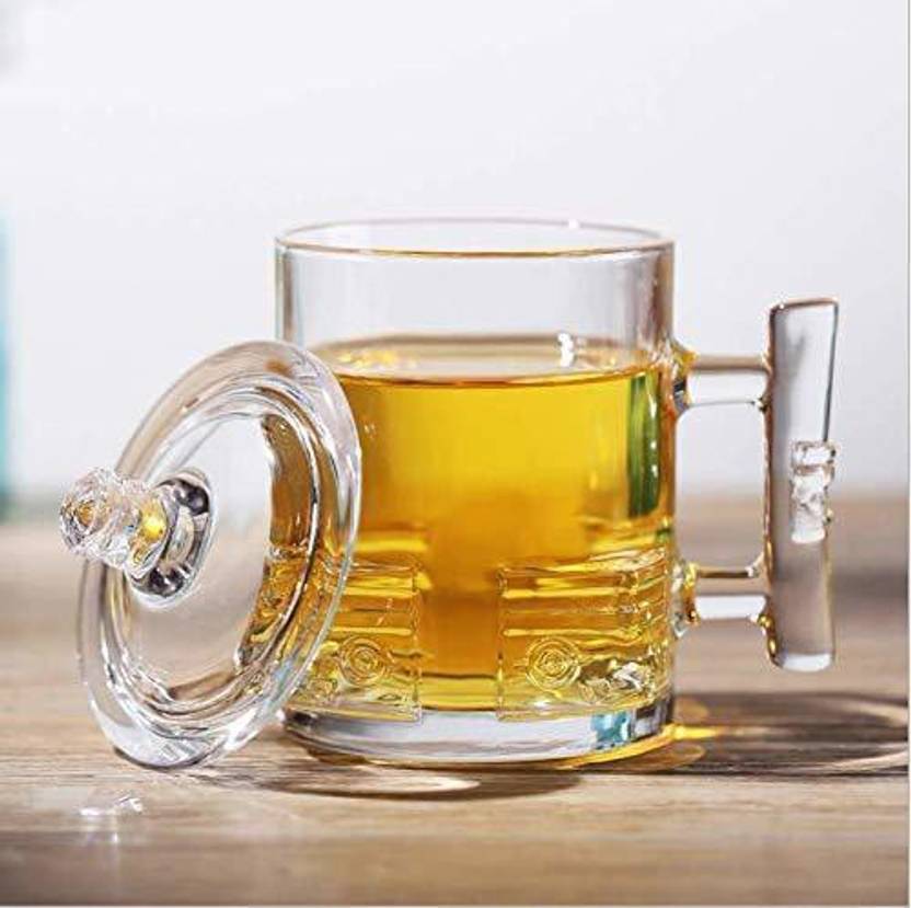 GTR Design Coffees with Lid Set of 2, Brewing Tea Glasss with Big