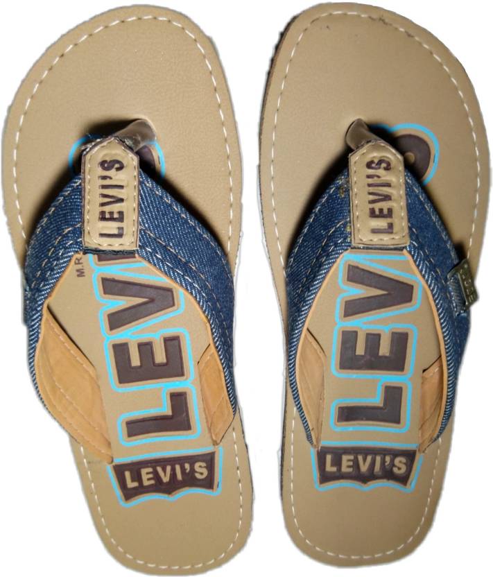 LEVI'S Flip Flops (Gold, Blue 7)