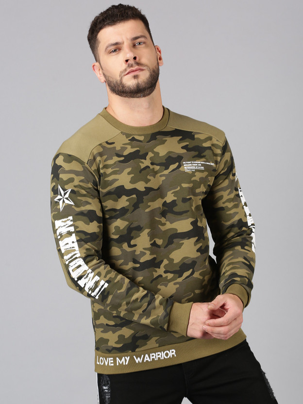 Sleeve Printed Men Sweatshirt 