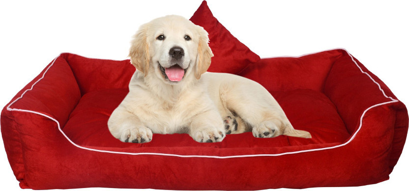 Heaven Luxurious Premium Ultra Soft Velvet Sofa Dog Bed & Cat Bed Puppies Puppy Pet Bed XL Pet Bed(Red)