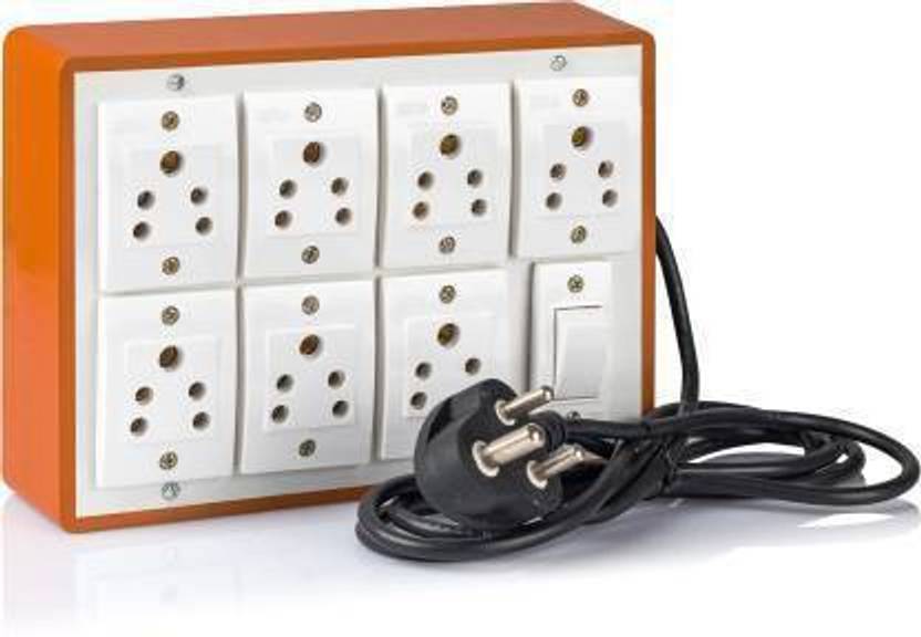 JElectricals 7 , 1 Extension Board With 8 Meter Wire 7 Socket Extension Boards Price in India