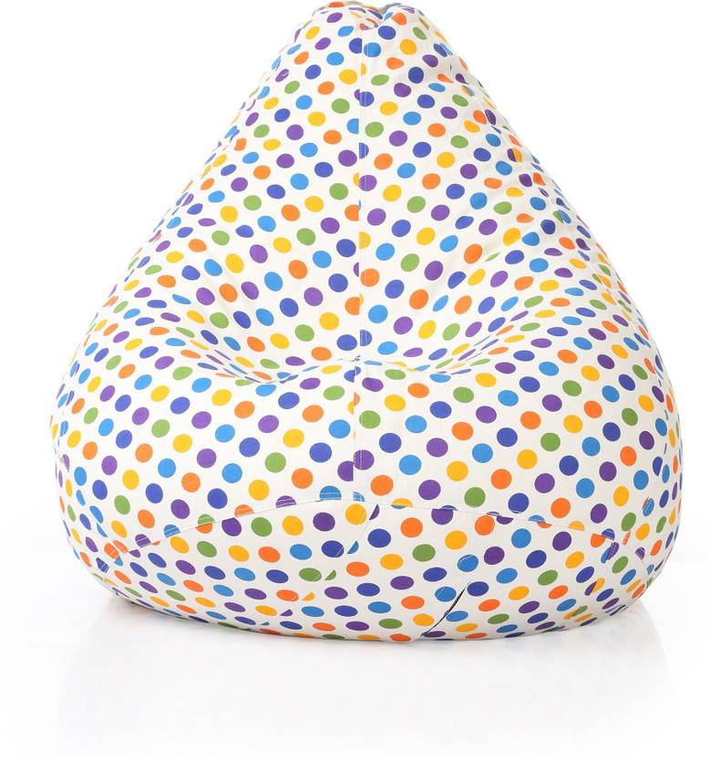 STYLE HOMEZ XXL Classic Cotton Canvas Printed Teardrop Bean Bag With