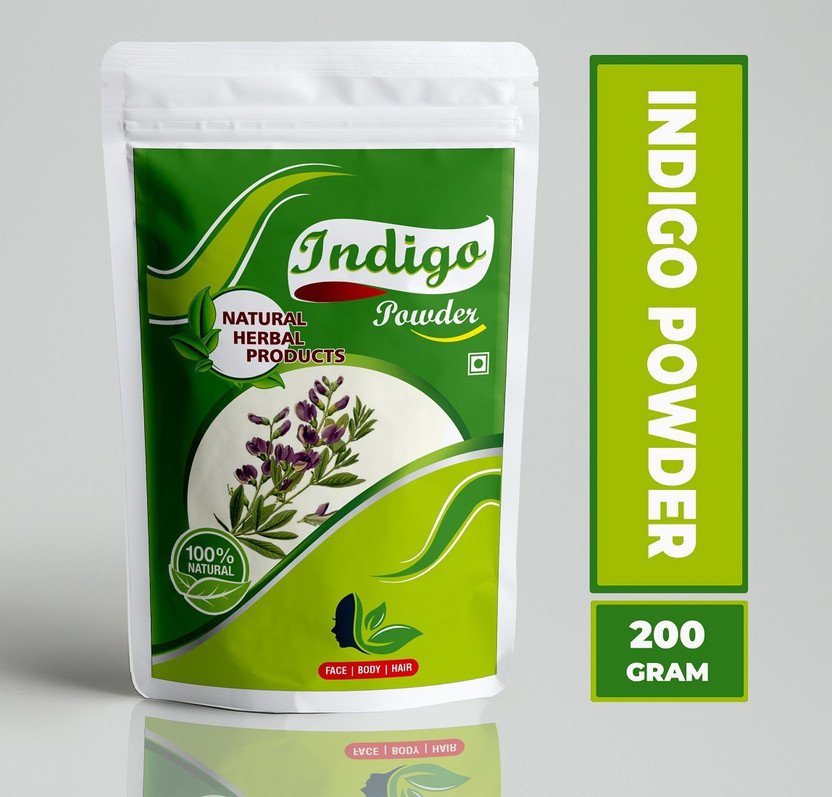 Natural Herbal Products Indigo Powder (Indigofera Tinctoria) Organic For Hair Pure Neel Powder For Natural Hair Colorant Black/Brown Hair & Beard Dye/Color - Black(200 g)