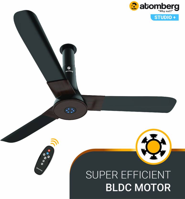 Atomberg Studio+ 1200 mm BLDC Motor with Remote 3 Blade Ceiling Fan