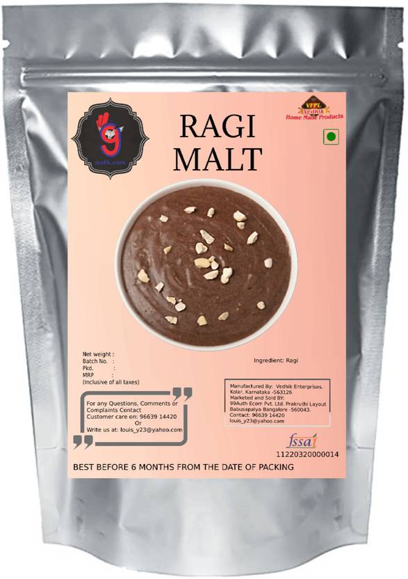 99Auth 650g Energy Enhance Original Pure Ragi Malt/Ragi powder malt for